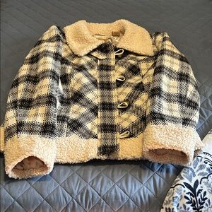 Plaid Women’s Jacket with Toggle Closure